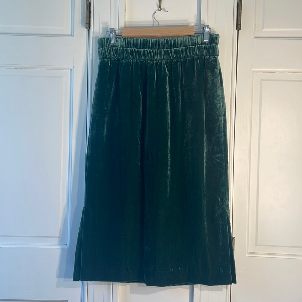 Green Velvet J. Crew skirt